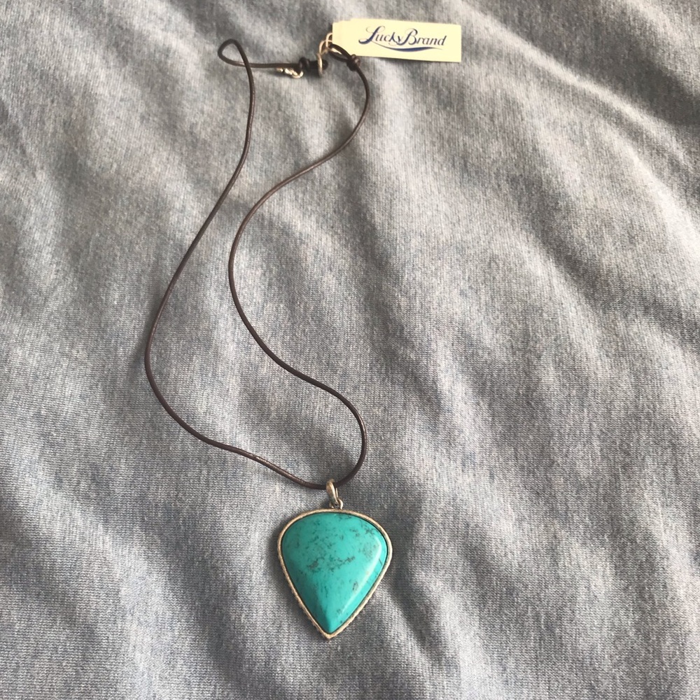 Lucky Brand Turquoise and Leather Necklace